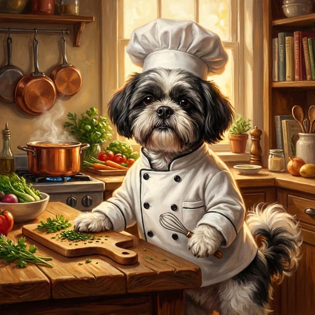 Chef pet portrait style