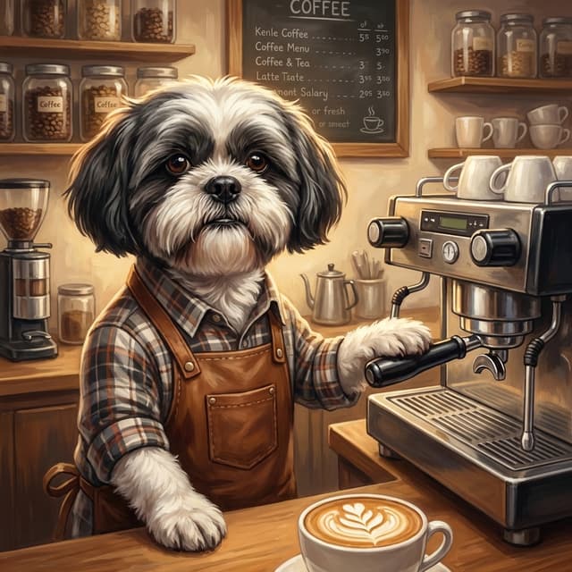 Barista pet portrait style