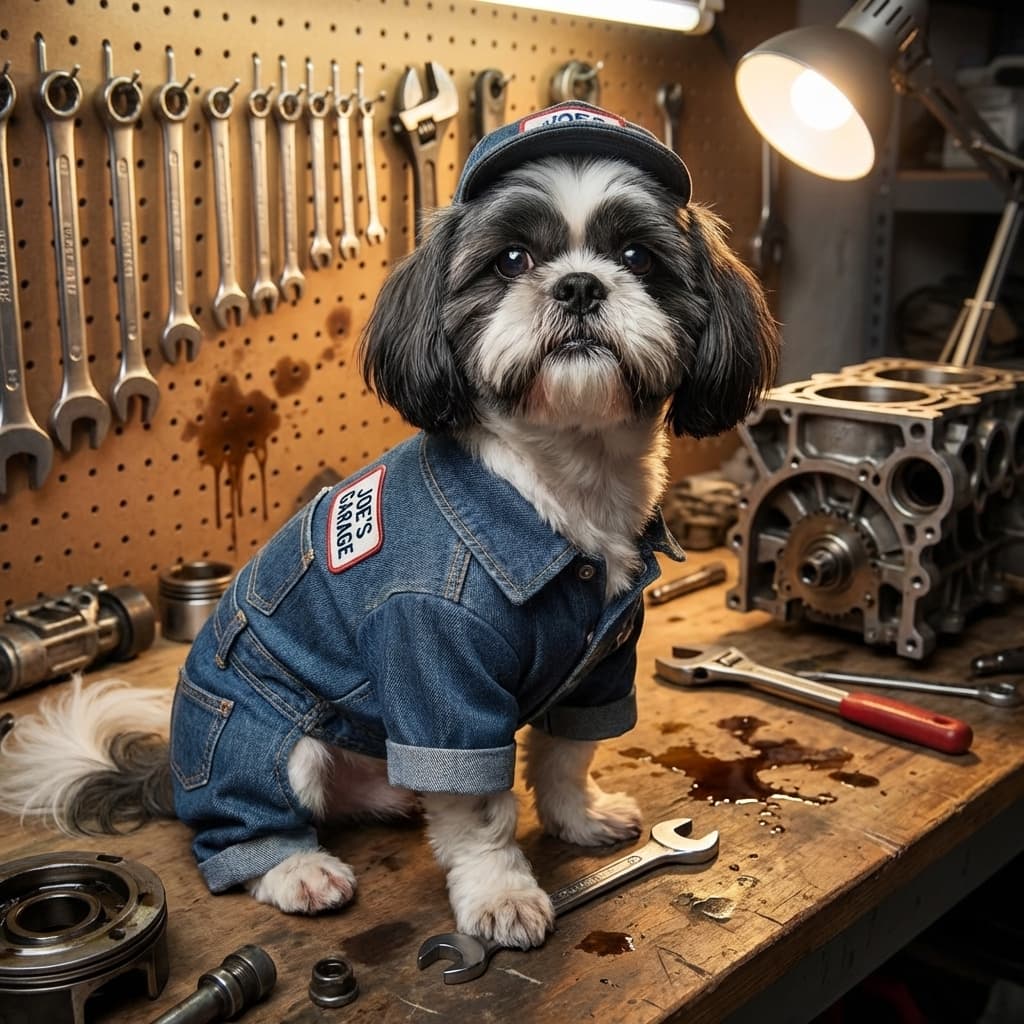 Mechanic Pet Portrait Example