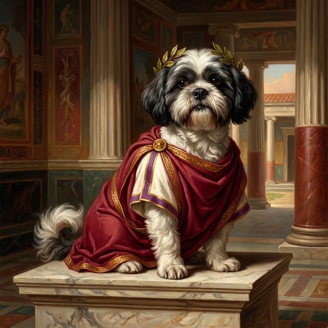 Ancient Romans pet portrait style
