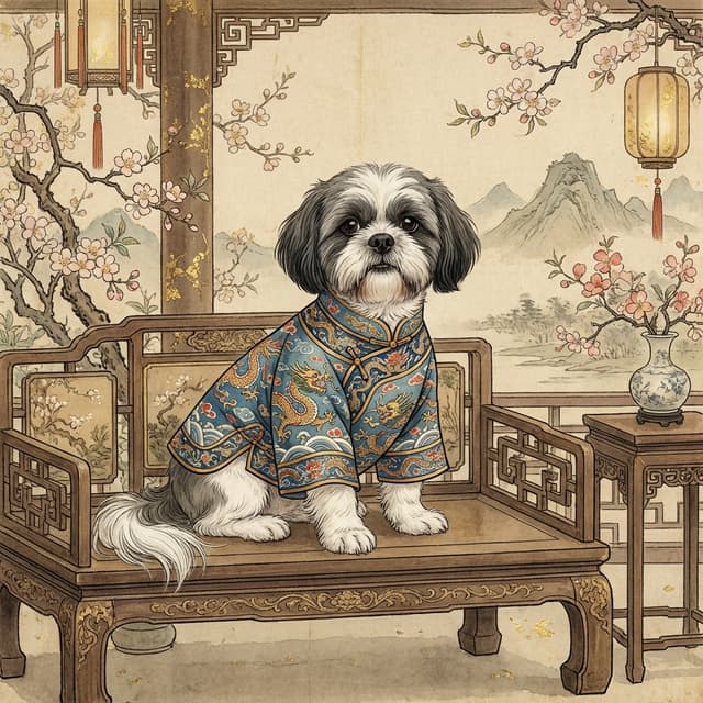 Ancient China pet portrait style