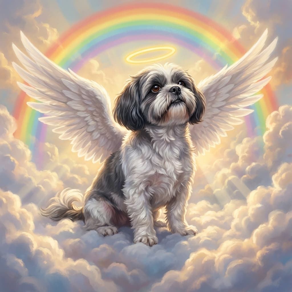 Heavenly Crossing Pet Portrait Example