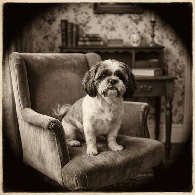 Vintage Vignette pet portrait style