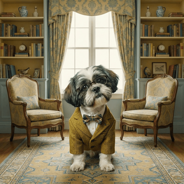 Wes Anderson pet portrait style