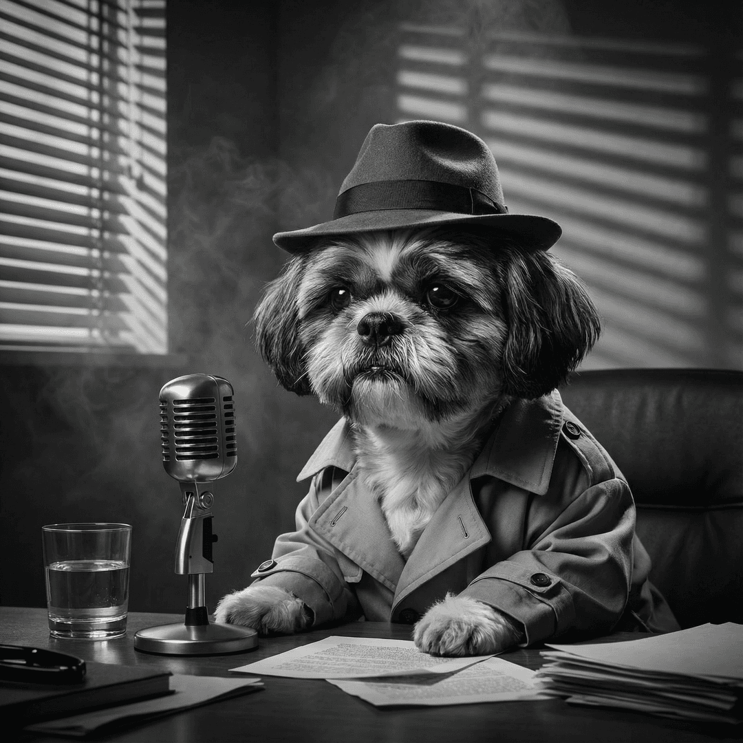 Film Noir Pet Portrait Example