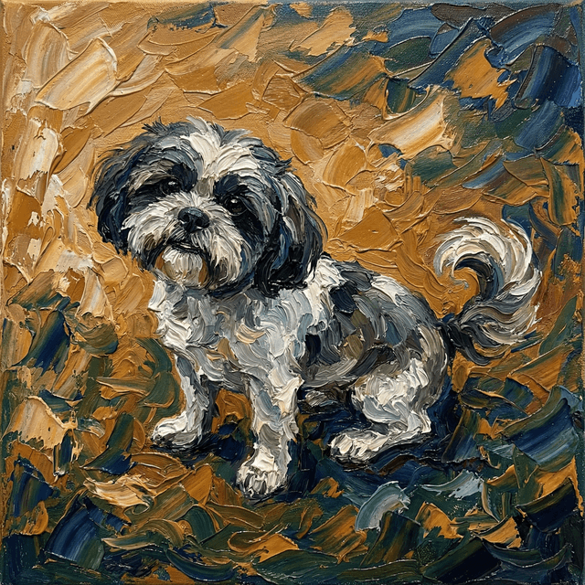 Impasto pet portrait style
