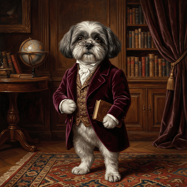 Victorian pet portrait style
