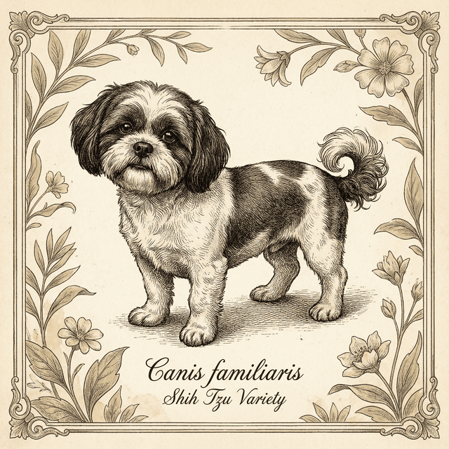 Vintage Scientific Lithograph pet portrait style