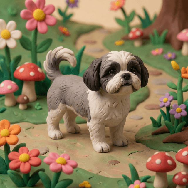 Claymation pet portrait style