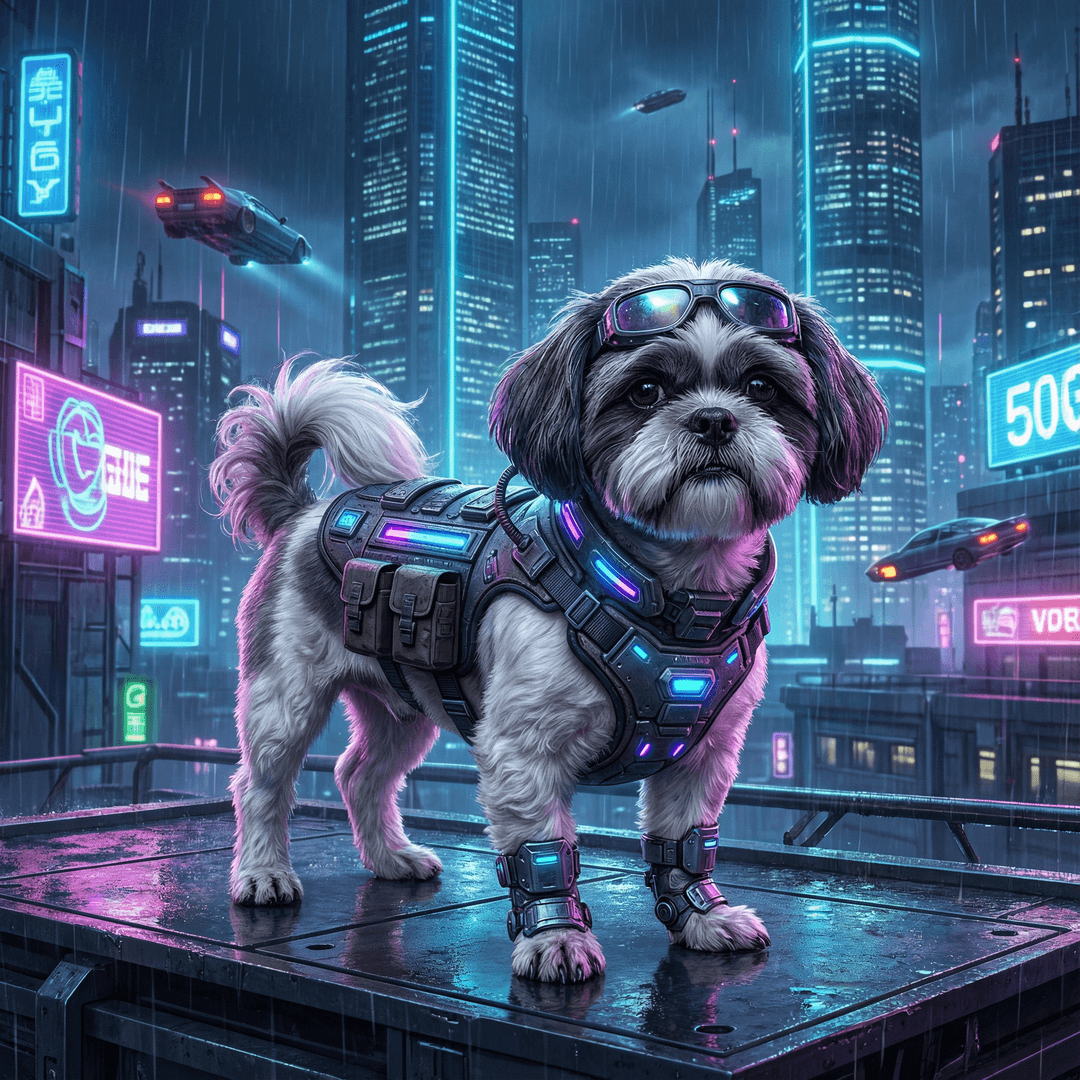 Cyberpunk Pet Portrait Example