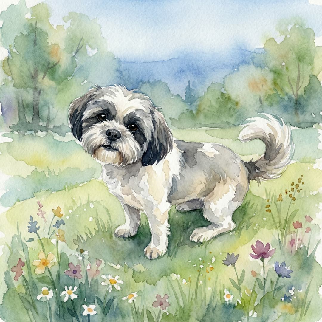 Watercolor Pet Portrait Example