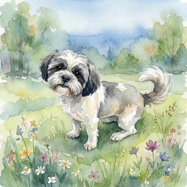 Watercolor pet portrait example
