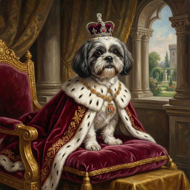 Royal pet portrait style