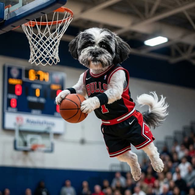 Basketball pet portrait style