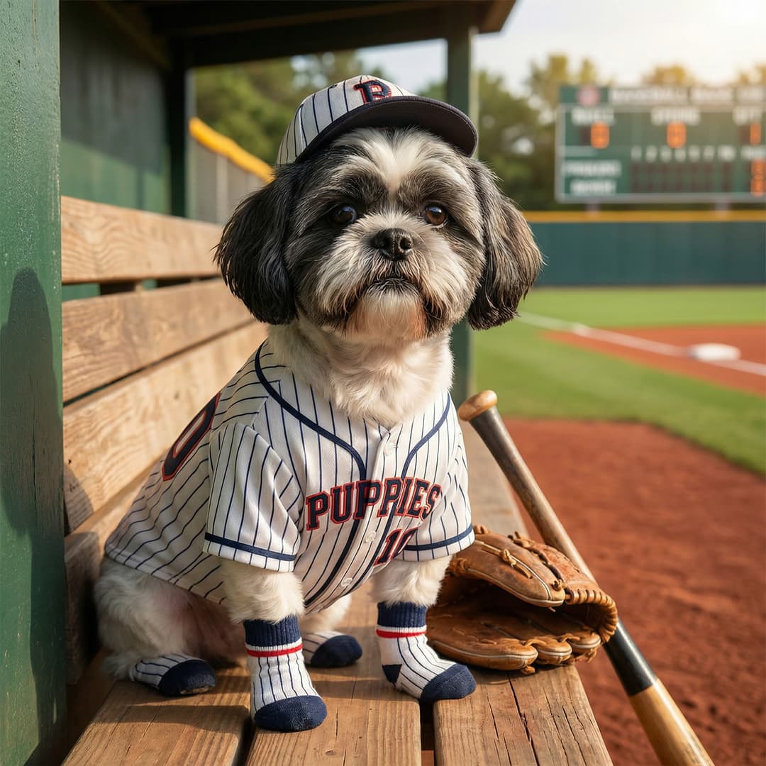 Baseball Pet Portrait Example