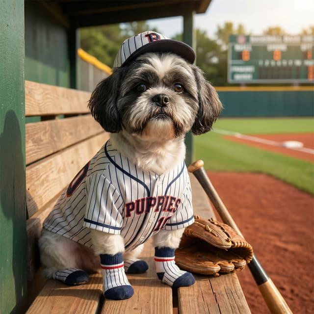 Baseball pet portrait example