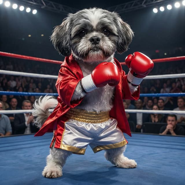 Boxing pet portrait style