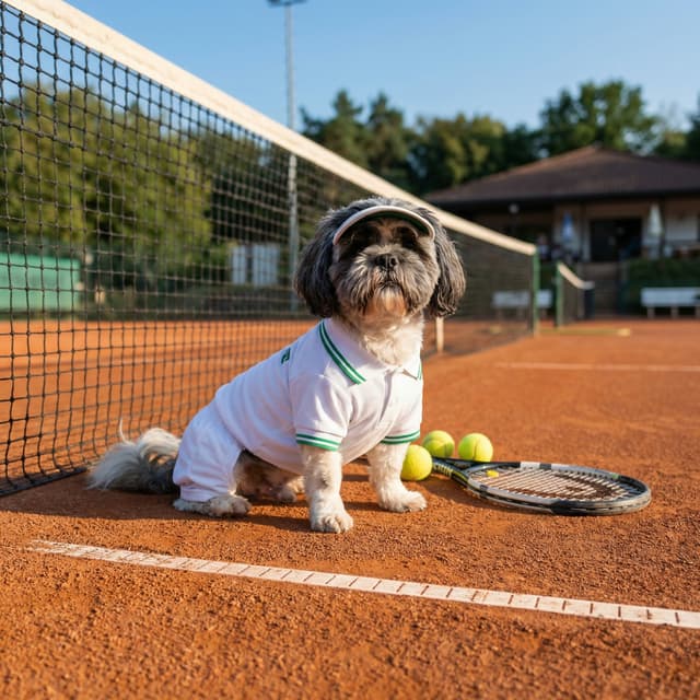 Tennis pet portrait style