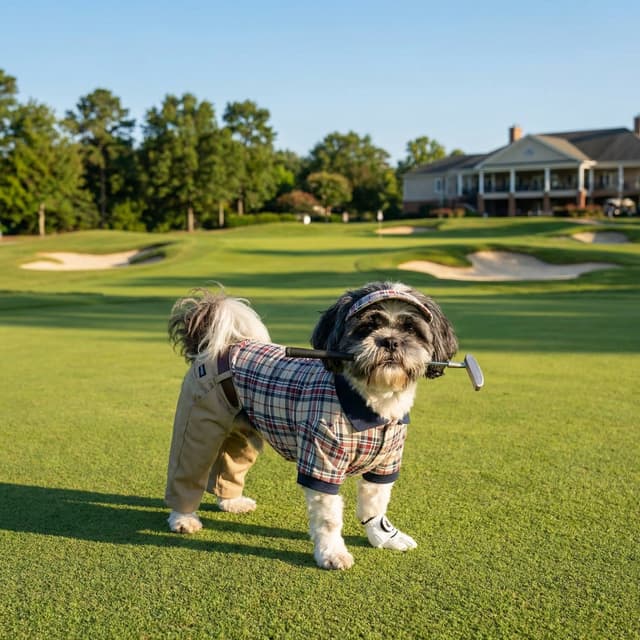 Golf pet portrait style