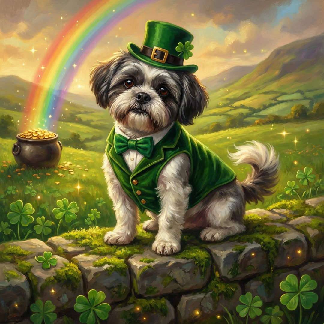 St. Patrick's Day Pet Portrait Example