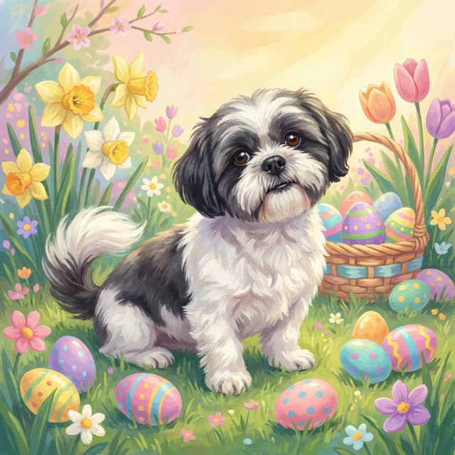Easter pet portrait style